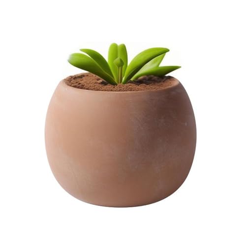 CANDeal Maceta De Cerámica Creativa con Forma De Tierra con Agujero De Drenaje, Macetas De Interior Al Aire Libre, Macetas Decorativas Modernas para Lirios, Cactus, Suculentas (Rojo,Exterior Φ18cm)