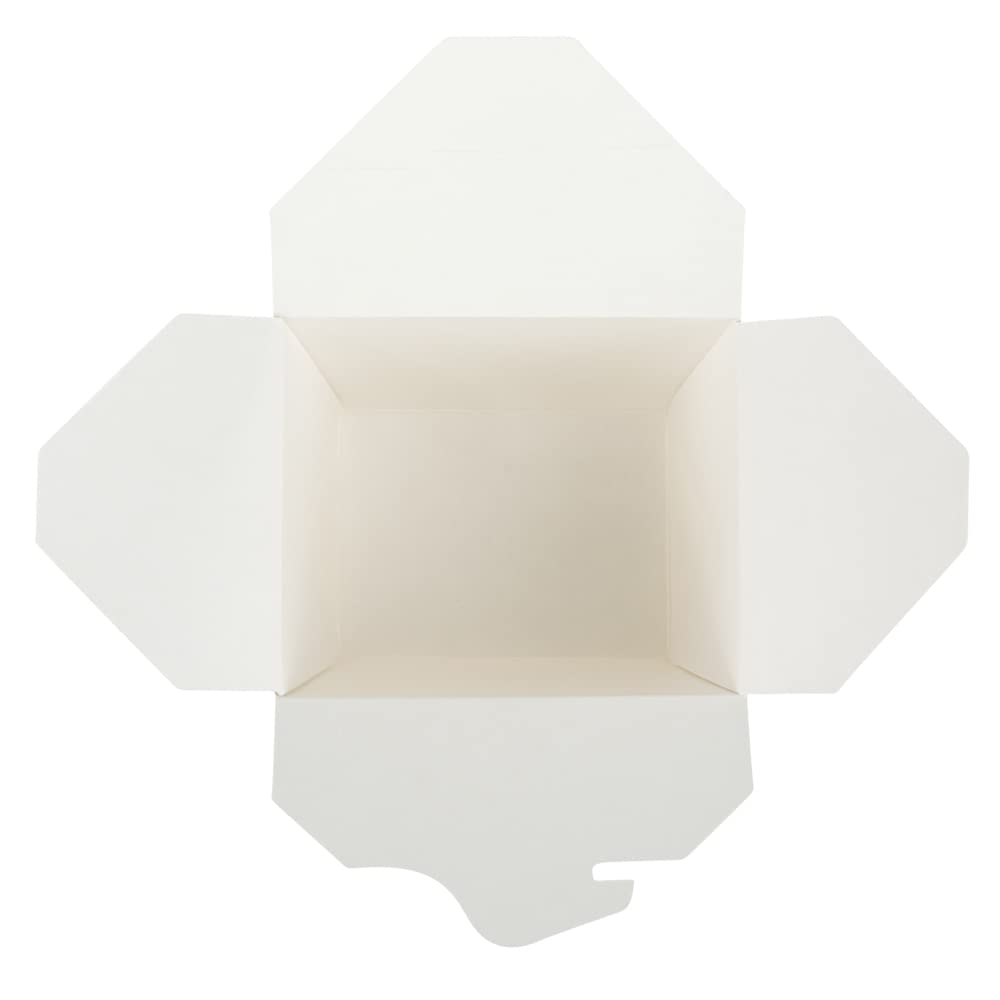 Bio Tek - Recipiente cuadrado de papel blanco para llevar fideos de 16 onzas, 3 1/2 x 3 x 3 1/4 pulgadas, caja de 200 unidades