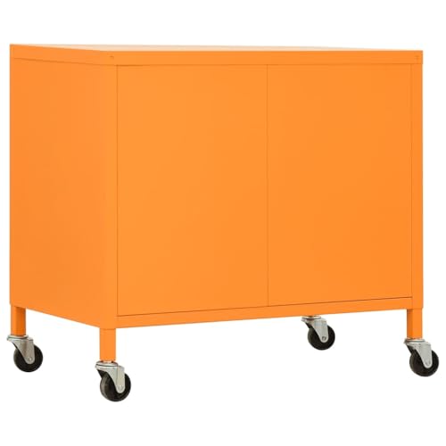 Armoire en métal orange petit format 60x35x56 cm avec étagère modulaire