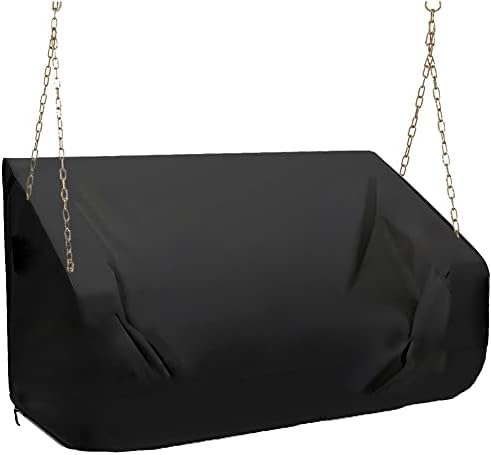 Porch Swing Cover 60 Inch Water-Resistant 600D Oxford Hanging Outdoor Swing Chair Cover All Weather Protected Swing Covers for Outdoor Furniture
