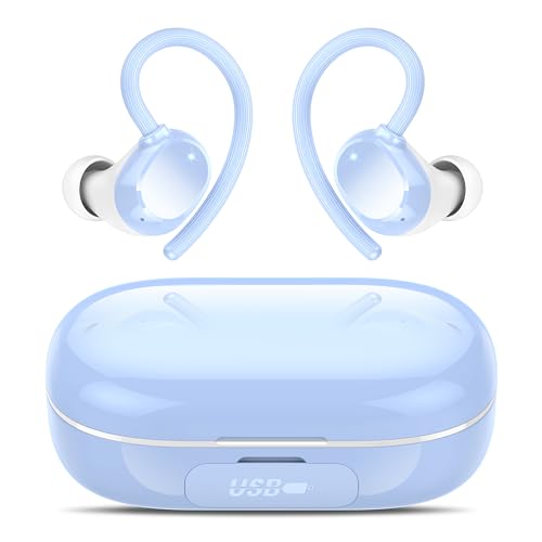 Image of Ear buds Wireless Bluetooth Earbuds Sport 128H Playtime 2026 NEW Bluetooth 5.3 Headphones with LED Display Powerful Bass Over Ear Earphones with Earhooks IP7 Waterproof for Gym /Running /Workout