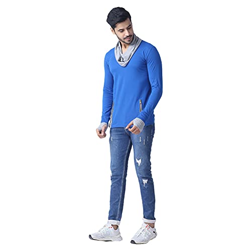 Image of Black Collection Men's Attached Muffler Full Sleeve T-Shirt(SKU: BCN0023)