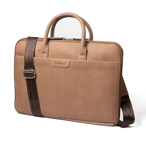Image of Bellblock Sleek Messenger Laptop Bags For Men /Women Office Use | Travel Friendly With Luggage Strap | Office Bag For Man /Woman | Cotton Canvas | Olive Green (Upto 14 Inch)