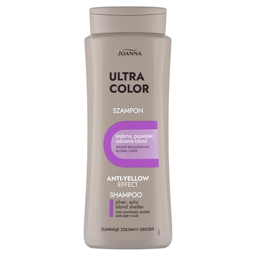 JOANNA Ultra Color Silber Shampoo für Frauen - Farbverstärkend, Neutralisiert Unerwünschte Gelbtöne - Erleichtert das Kämmen - Silberblondtöne 400 ml