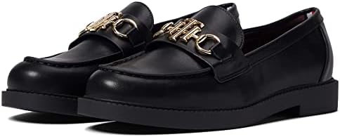 Tommy Hilfiger Women's TREVYS Loafer Flat, Black Leather, 8 | Image 3