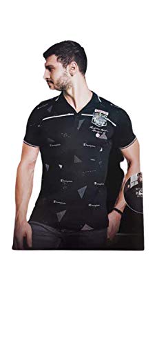 GE Men's Half Sleeves T-Shirt Black