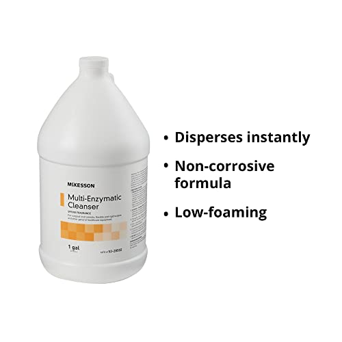 mckesson multi-enzymatic cleanser for surgical instruments amp general healthcare equipment 1 gallon pack of 1 spring fresh