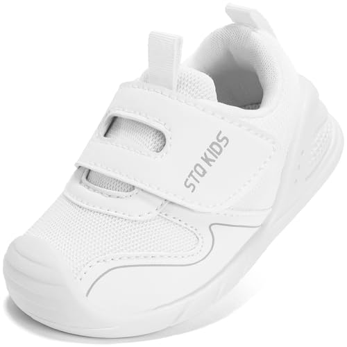 Image of STQ KIDS Baby Walking Shoes with Wide Toe Box Shoes for 6 12 18 24 Months | Baby Barefoot Walking Shoes With Adjustable Hook-And-Loop Straps For First Steps and Daily Wear