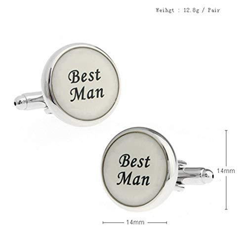 Mancuernillas redondas plateadas para hombre KnBoB miniatura 5