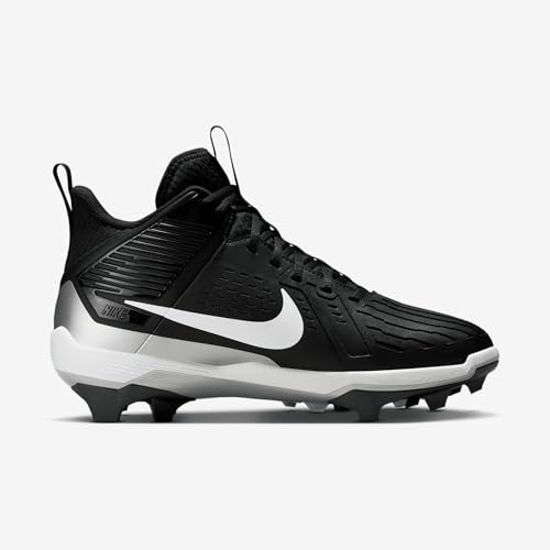 Nike Alpha Menace Strong Men's Football Cleats (II5139-010, Black/Metallic Silver/White) - Image 4