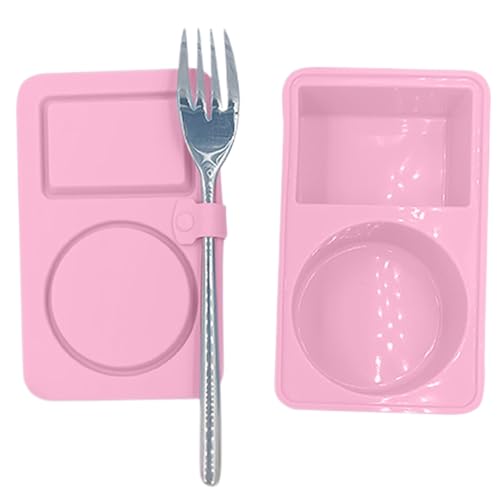 Contenedores de aperitivos con tapas, contenedores de bocadillos - Caja de condimentos de silicona,Contenedores de alimentos portátiles de doble compartimentación a prueba de fugas con tapa, co