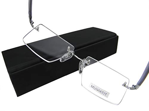 Image of Circleperson Rimless Pure Titanium Eyeglasses frames Square Light Weight