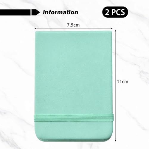 YSJCHEBS 2 Stück Gebundene Notizbücher, Reisenotizbücher, Mini-Notizblöcke, Linierte Notizbücher, Lern- Und Bürobedarf