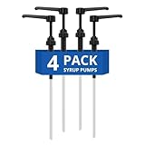 Coffee Syrup Pump Compatible with Torani 24 oz - 25 onces/Monin 1Liter Bottle/Davinci 750ml Bottles - Multipurpose Soap Oil Dispenser Pumps Set of 4 (4 Pack)