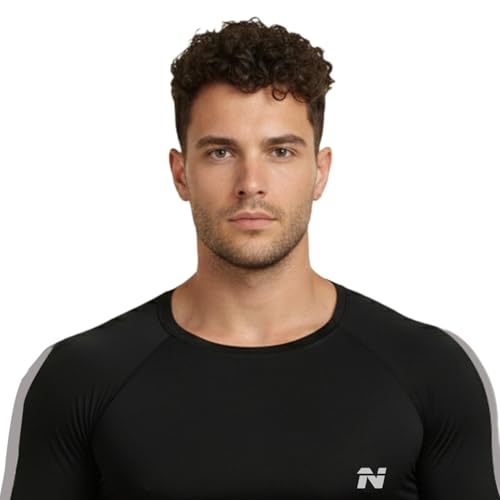 Image of NINQ Half Sleeve Compression T-Shirt - Men's Athletic & Sports Tights for Fitness Gym