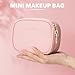Mini Makeup Bag with Led Mirror, Small Travel Make up Bag 3 Light Modes Adjustable Brightness, for Women Organizer Cosmetic Bag, Portable Travel Train Toiletry Bag, for Pool Parties Work Touch-Ups