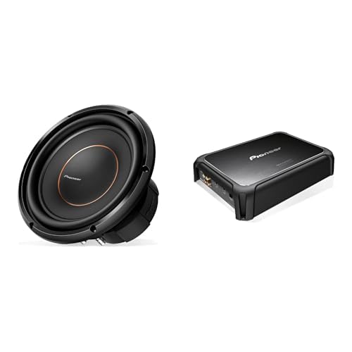 Image of Pioneer 10 inch 1500W Subwoofer + 2400W Monoblock Class D Amplifier Bundle - TS-D10D2 Dual 2 Ohm Sub & GM-DX971 Amp with Remote Bass Knob - High Power Car Audio Bass Package