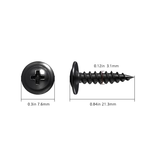 Image of Wensilon(500 pcs)#4x3 /4 inch Phillips Truss Head Wood Screws Black Galvanizing Quick Metal Self Tapping.