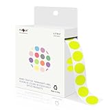 PARLAIM 1/2 Inch Circle Sticker Labels,1000 Stickers Round Color Coding Circle Dots Stickers,Roll Dot Stickers Label for Office Home Office (Fluorescent Yellow)