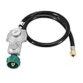 JEASOM 3FT Two Stage Propane Regulator with Hose, Dual Stage Propane Hose with QCC1/Type1 Connector for Gas Grills RV Appliance Generator