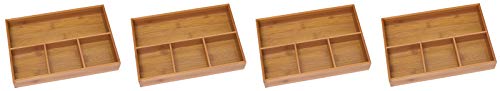 Lipper International 824 Bamboo Wood 4-Compartment Organizer Tray, 11 5/8