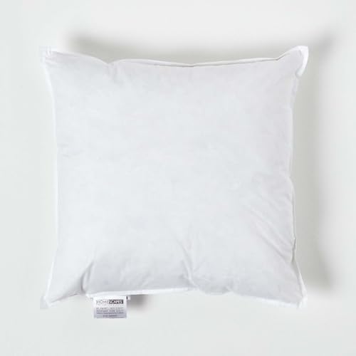 HOMESCAPES Luxury Duck Feather Cushion Inserts 40cm x 40cm (16 x 16”) Perfect Bounce Back and Down-Proof Cover, Generously Filled Inner Pads Fillers, Hypoallergenic, RDS Certified, Machine Washable
