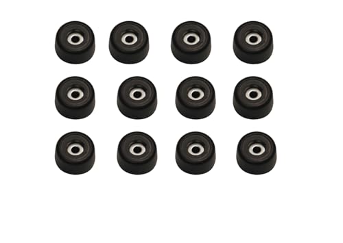 Image of Penn Elcom Small Black Bold Rubber Feet with Steel Washer - Set of 12 | Heavy-Duty Pads for Electronics, Furniture & AV Gear | Anti-Vibration, Non-Slip for Floor Protection (O - 25.4mm, H - 15mm)