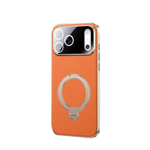 Coque magnétique iPhone 17 Air orange avec anneau support anti-choc et antidérapante