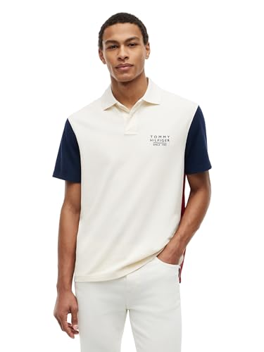Image of Tommy Hilfiger Men's Short Sleeve Polo Shirts in Regular Fit With Stretch and Organic Pique Cotton