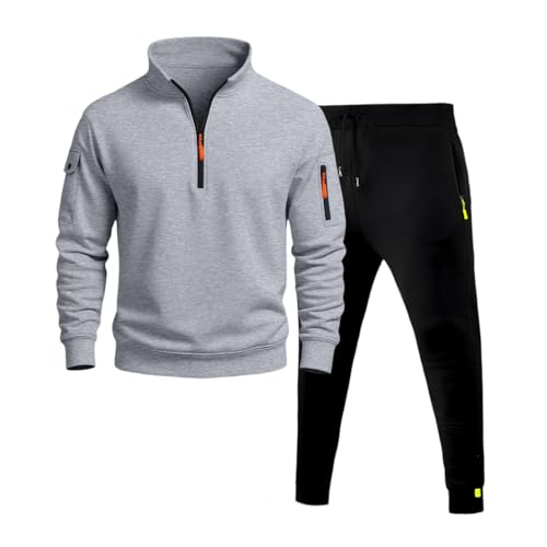 Chándal de Hombre, Ropa Estar por Casa, Tenis Entrenamiento Moda Activewear Calças Deporte Conjunto Running Hombre, Mayor Tracksuit Polar Chandal Tallas Grandes, M