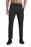 AbleTree Cotton Fleece Sweatpants for Men 28-29" Inseam Short Length Stretch Athletic Warm Pants for Casual Lounge Black