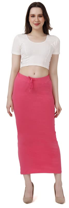 Image of Lycra Blend Cotton Saree Shapewear Petticoat for Women and Girls, Skirts Shapewear Dress for Saree