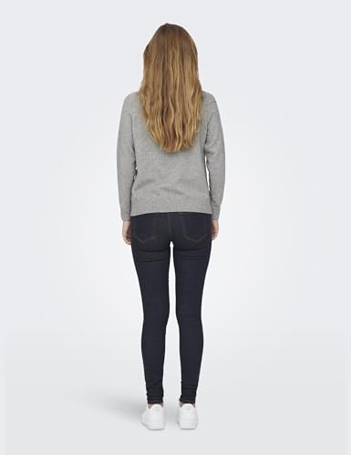 ONLY Damen Onllesly Kings L/S Trui KNT Noos Pullover, Medium Grey Melange/, S EU