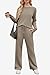 WIHOLL 2 Piece Sets for Women Fall Fashion 2025 Travel Vacation Airport Outfits for Airplane Going Out Comfy Matching Women's Clothing Petite Chocolate Brown Must Haves Track Suits Light Coffee L