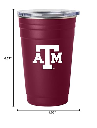 Image of Logo Brands NCAA 22 oz Stainless Steel Tailgate Cup -Double Wall Vacuum-Sealed Durable For Hot & Cold Drinks, Perfect for Gameday & Tailgating