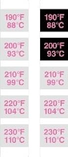 TLCSEN361: Pack of 16 Temperature Labels/ThermoStrips for Drying and Curing of Coatings and Textiles