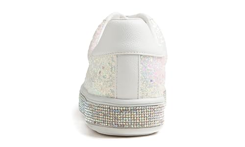 Image of FEVERSOLE Women's Fashion Sparkle Platform Rhinestone Party Holiday Wedding Sneakers