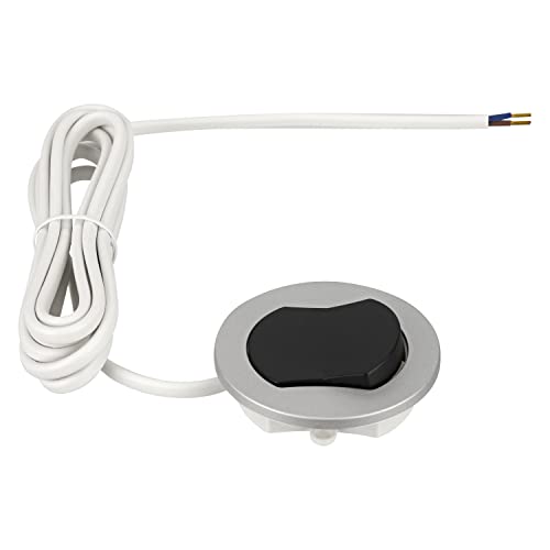 Interruptor universal para muebles ON/OFF, cable de 2 m, 12 V, color plateado