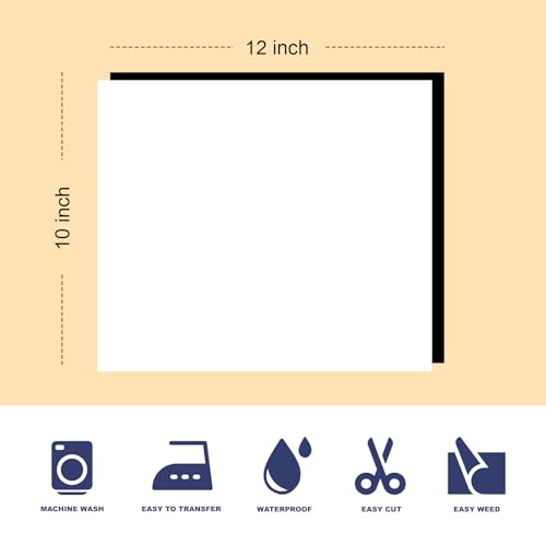 Image of Yiwloer Heat Transfer Vinyl-12 inch x 10 inch 10 Sheets White & 10 Sheets Black HTV Vinyl for Shirts, Iron On Vinyl for Cricut, Silhouette Cameo, Easy to Cut & Weed, T-Shirt Craft Supplies