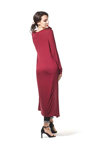Image of Women's Solid Sweater Essential Duster Long Cascading Open Front Lightweight Blue Cardigan