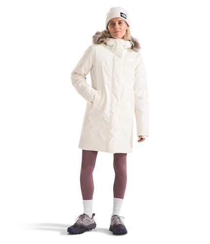 The North Face Women's Arctic Parka - Waterproof Shell, Recycled Down Insulation, & Adjustable Hood, White Dune, Medium