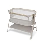 Maxi Cosi Iora² Culla Co-Sleeping, 0–6 Mesi (9 kg), Culla Neonato Fianco Letto Pieghevole e Leggera, Materasso 5 cm CloudCore, 5 Livelli, 2 Ruote Scorrevoli, Funzione Easy Slide, Elegance Beige