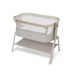 Maxi Cosi Iora² Baby Stubenbett, 0–6 kg (9 kg), Klappbares und Leichtes Beistellbett Baby, 5 cm CloudCore-Matratze, 5 Höhenstufen, 2 Leichtgängige Rollen, Easy Slide, Elegance Beige