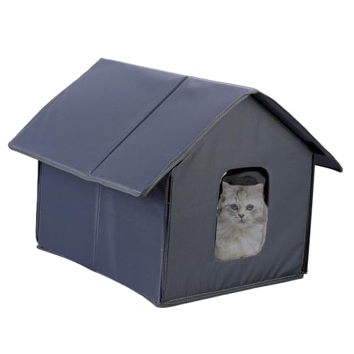 Casas para gatos para gatos ao ar livre - Cama de gato à prova de intempéries | Com almofada removív