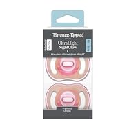Tommee Tippee Ultra-Light StayPut Night Glow Soother, 18-36m, 2 Pack, Soft Skin Feel, Extra Air Flow