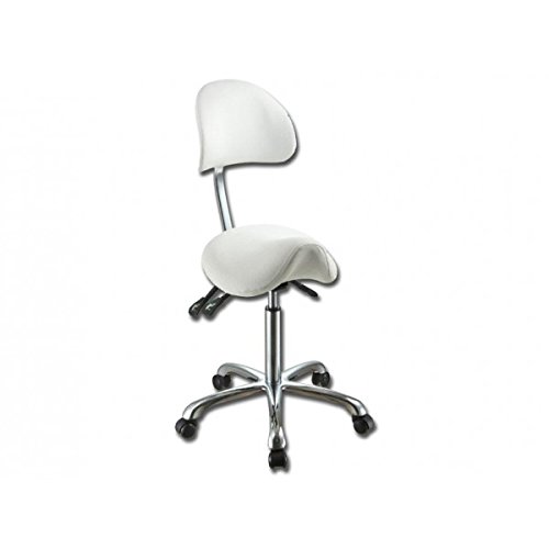 GiMa 45261 Hocker Ergo, mit Rückenlehne, Weiß