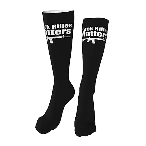 Black Rifles Matter Knee High Socks For Women Long Tube Socks Athletic Compression Socks Unisex High Socks Girls