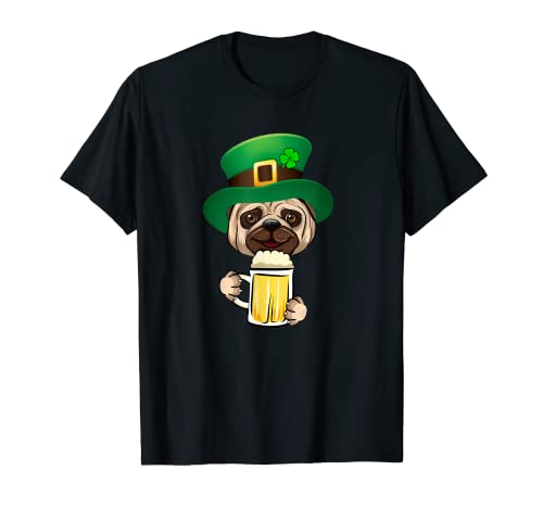 Pug St Patricks Day Beer Lucky Costume irlandese divertente maglietta Maglietta
