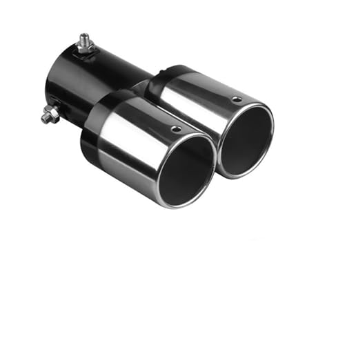 Embout d'échappement double sortie incliné roulé bicolore pour personnalisation auto