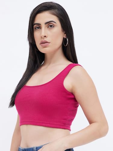 Image of Ben Martin Women's Cotton Stretchable Square Neck Sleeveless Tank Top